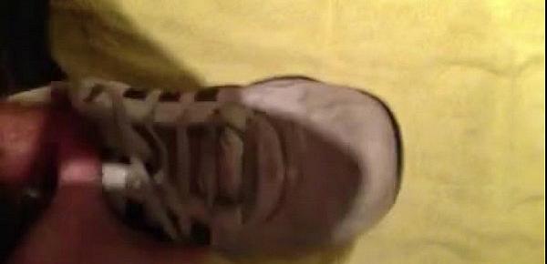  spitting and cumming on adidas shoes